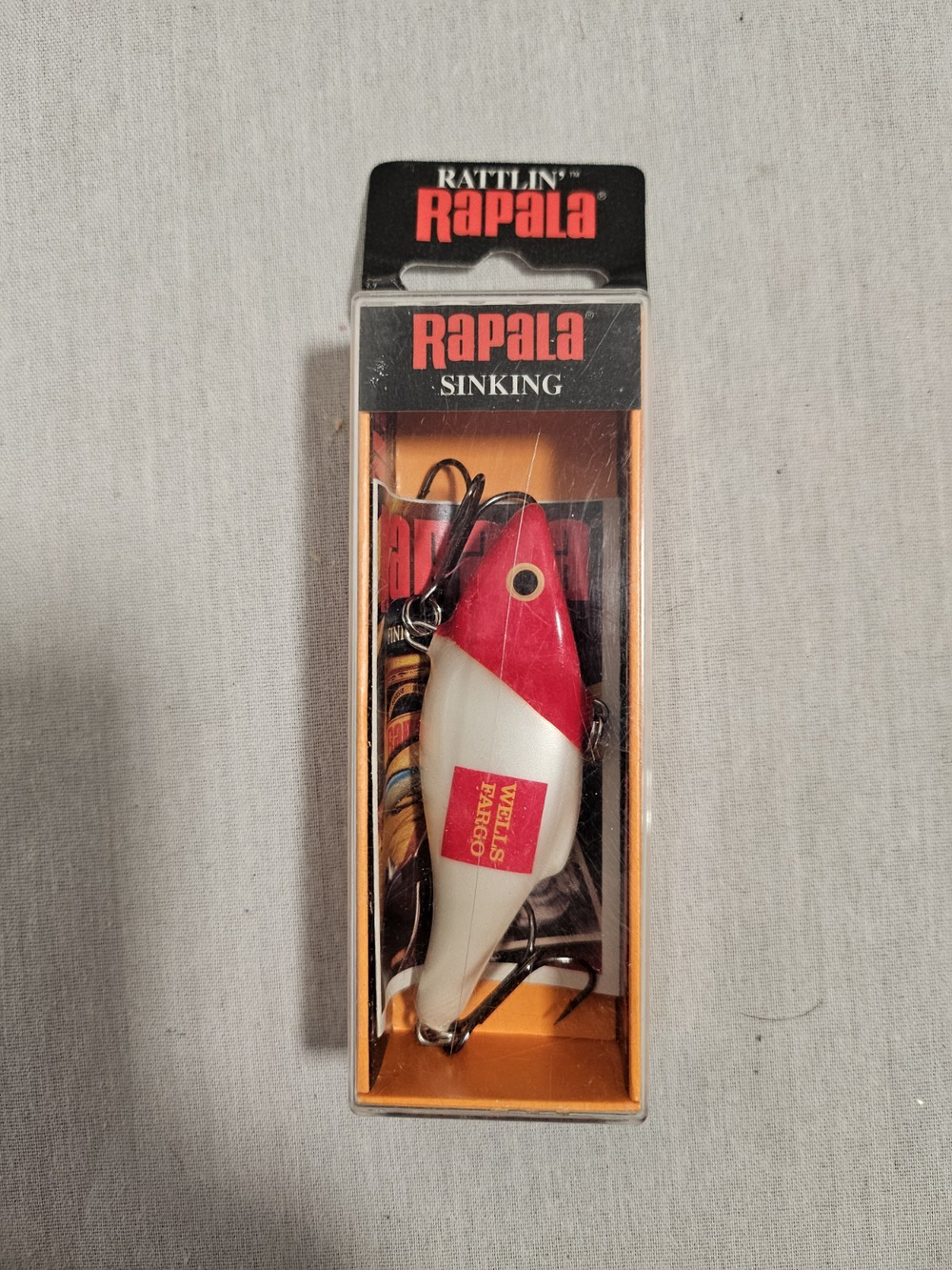 Rapala Rattlin' Red Head - Wells Fargo Advertisement Fishing Lure RNR-7 - Rare